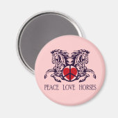 PEACE LOVE HORSES MAGNEET (Voorkant / Achterkant)
