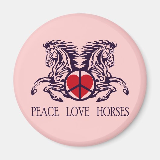 PEACE LOVE HORSES MAGNEET (Voorkant)