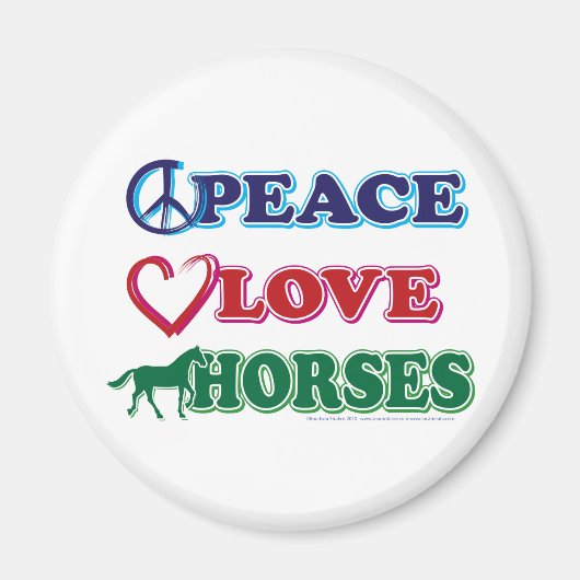 Peace-Love-Horses Magneet (Voorkant)