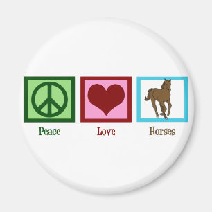 Peace Love Horses Magneet