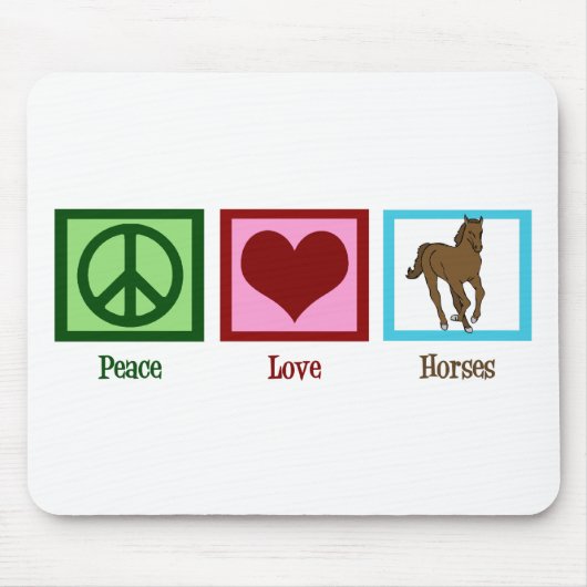 Peace Love Horses Muismat (Voorkant)