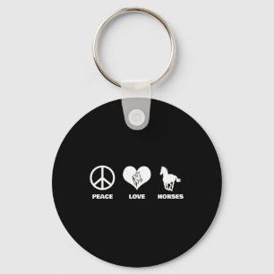 Peace Love Horses Paardrijden Sleutelhanger