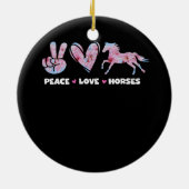 Peace Love Horses Schattige Paardenliefhebber Flow Keramisch Ornament (Achterkant)