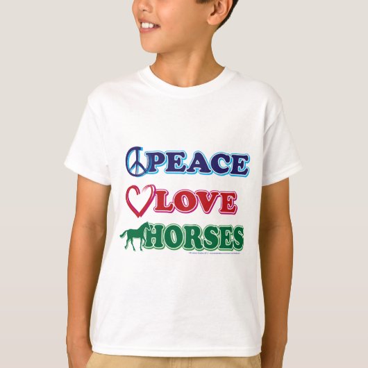 Peace-Love-Horses T-shirt (Voorkant)