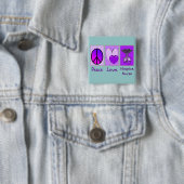 Peace Love Hospice Nurse (PAARS) Vierkante Button 5,1 Cm (In situ)