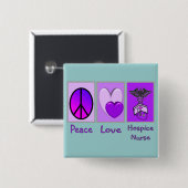 Peace Love Hospice Nurse (PAARS) Vierkante Button 5,1 Cm (Voorkant /achterkant)