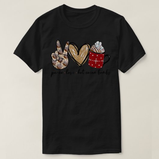 Peace Love Hot Cocaca Bombs Merry Kerstfamilie T-shirt (Design voorkant)