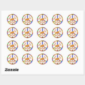 Peace Love Hot Dogs Ronde Sticker (Vel)
