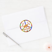 Peace Love Hot Dogs Ronde Sticker (Envelop)