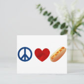Peace Love Hotdog Briefkaart (Staand voorkant)