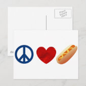 Peace Love Hotdog Briefkaart (Voorkant / Achterkant)