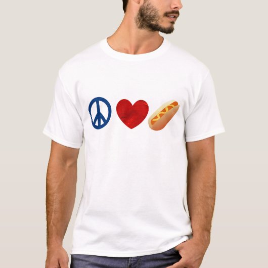Peace Love Hotdog T-shirt (Voorkant)