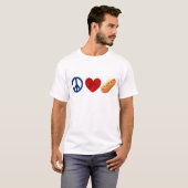 Peace Love Hotdog T-shirt (Voorkant volledig)