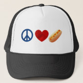Peace Love Hotdog Trucker Pet (Voorkant)