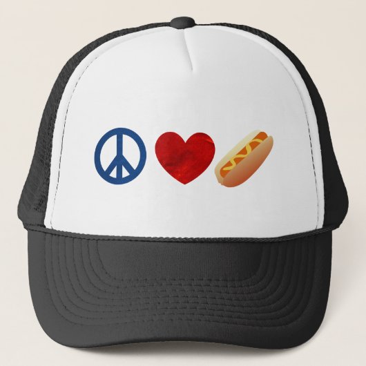 Peace Love Hotdog Trucker Pet (Voorkant)