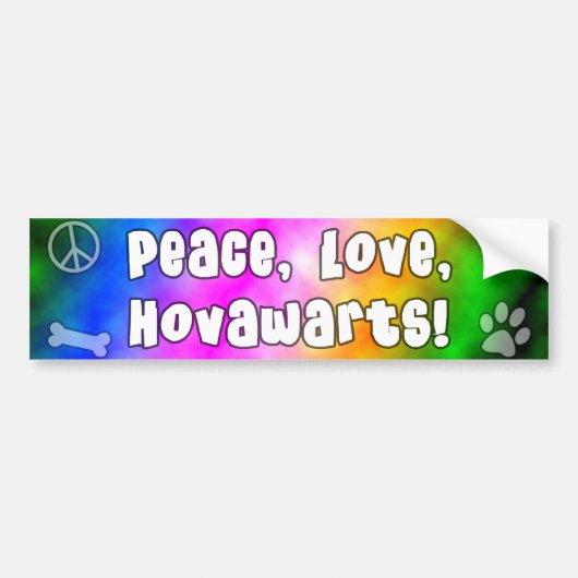 Peace Love Hovawarts Bumpersticker (Voorkant)