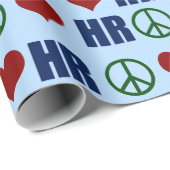 Peace Love HR Human Resources Blue Cadeaupapier (Rol Hoek)