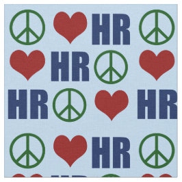 Peace Love HR Human Resources Blue Stof