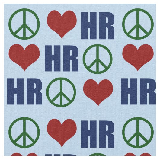 Peace Love HR Human Resources Blue Stof (Close Up)