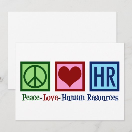 Peace Love HR Human Resources Kaart (Voorkant / Achterkant)