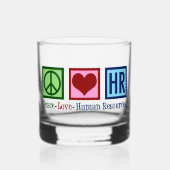 Peace Love HR Human Resources Whisky Glas (Voorkant)