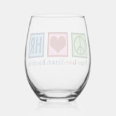 Peace Love HR Human Resources Wijnglas Zonder Voet (Achterkant)