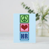 Peace Love HR - Personeelsblauw Briefkaart (Staand voorkant)