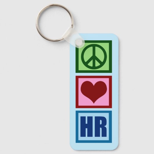 Peace Love HR - Personeelsblauw Sleutelhanger (Voorkant)