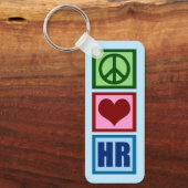 Peace Love HR - Personeelsblauw Sleutelhanger (Voorkant)