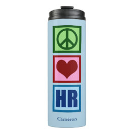 Peace Love HR - Personeelsblauw Thermosbeker