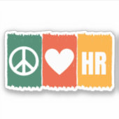 Peace Love HR Sticker (Voorkant)