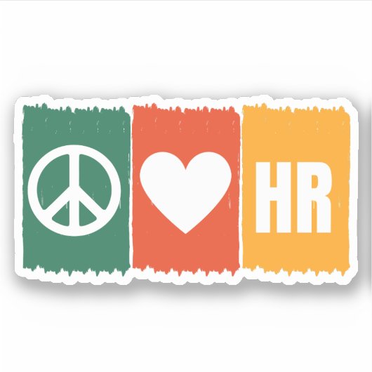 Peace Love HR Sticker (Voorkant)