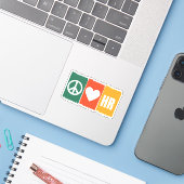 Peace Love HR Sticker (Laptop met iPhone)