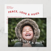 Peace Love Hugs Curvy Photo Feestdagenkaart (Voorkant / Achterkant)