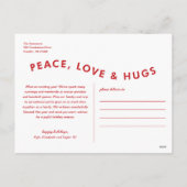 Peace Love Hugs Curvy Photo Feestdagenkaart (Achterkant)