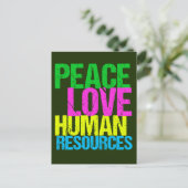 Peace Love Human Resources Briefkaart (Staand voorkant)