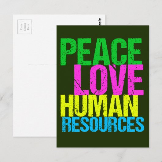 Peace Love Human Resources Briefkaart (Voorkant / Achterkant)