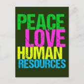 Peace Love Human Resources Briefkaart (Voorkant)