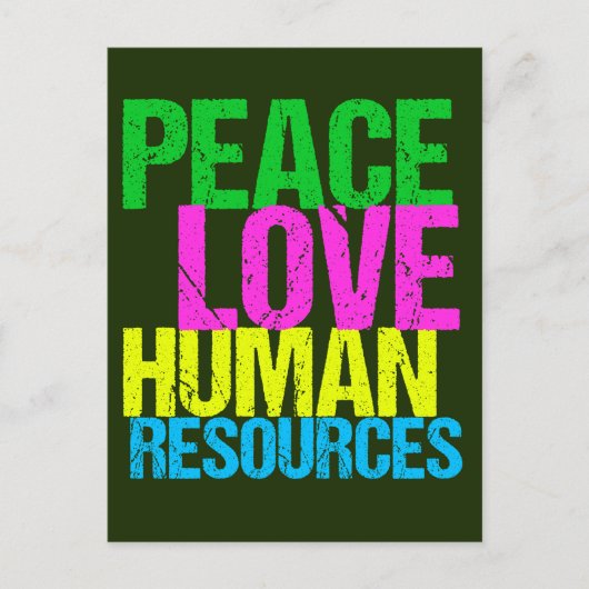 Peace Love Human Resources Briefkaart (Voorkant)