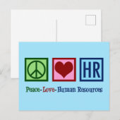 Peace Love Human Resources HR Briefkaart (Voorkant / Achterkant)