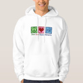 Peace Love Human Resources HR Hoodie (Voorkant)