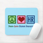 Peace Love Human Resources HR Muismat (Met muis)