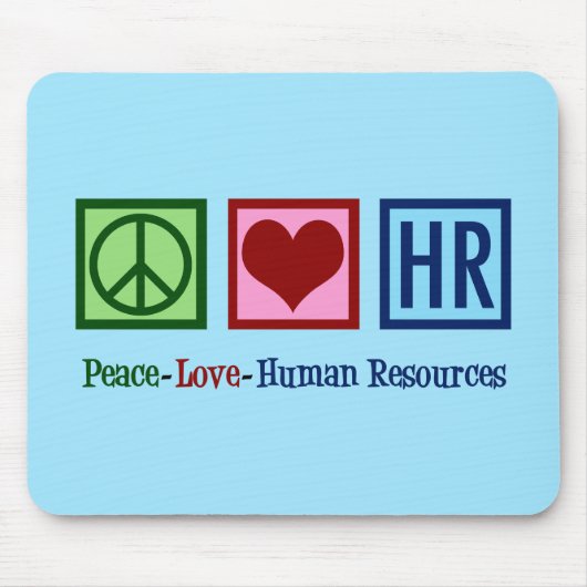 Peace Love Human Resources HR Muismat (Voorkant)