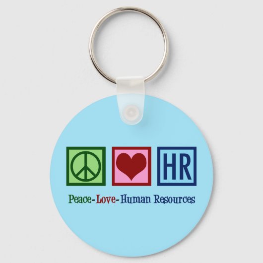 Peace Love Human Resources HR Sleutelhanger (Voorkant)