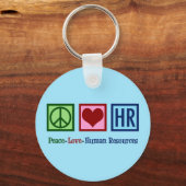 Peace Love Human Resources HR Sleutelhanger (Voorkant)