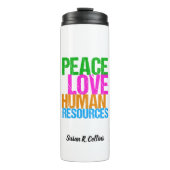 Peace Love Human Resources HR Thermosbeker (Voorkant)