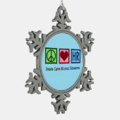 Peace Love Human Resources HR Tin Sneeuwvlok Ornament (Links)