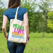 Peace Love Human Resources HR Tote Bag