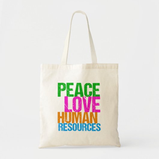 Peace Love Human Resources HR Tote Bag (Voorkant)