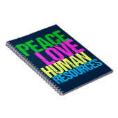 Peace Love Human Resources Office Manager HR Notitieboek (Rechterzijde)